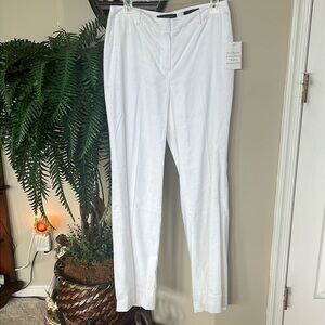 Brand New Anne Klein Linen White Trousers Lined Casual Pants Summer Party Office